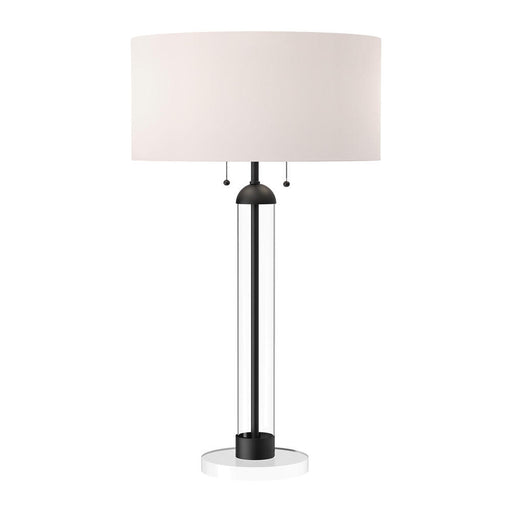 Sasha 18-in Matte Black/white Linen 2 Lights Table Lamp | TL567218MBWL