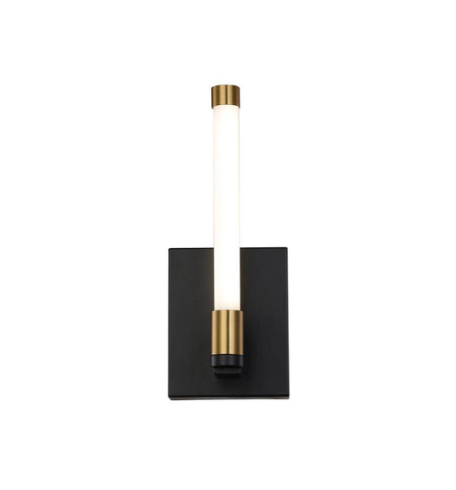 Artcraft Infiniti Collection 1-Light Integrated LED Sconce, Matte Black & Brass