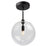 Artcraft Pinpoint 1 Light Semi-Flush Mount Black