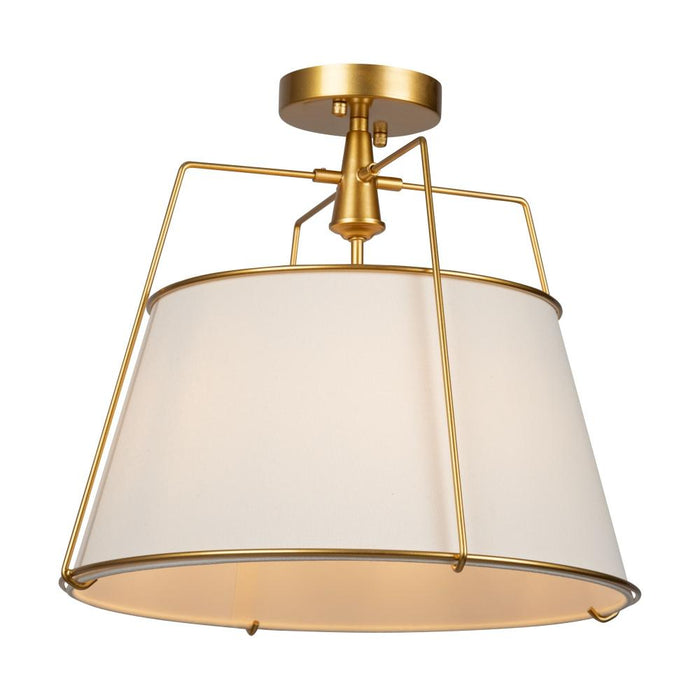 Artcraft Pullman Collection 3-Light Semi-Flush Mount Brass