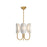 Seno 15-in Aged Gold/white Cotton Fabric 3 Lights Chandeliers | CH450715AGCW
