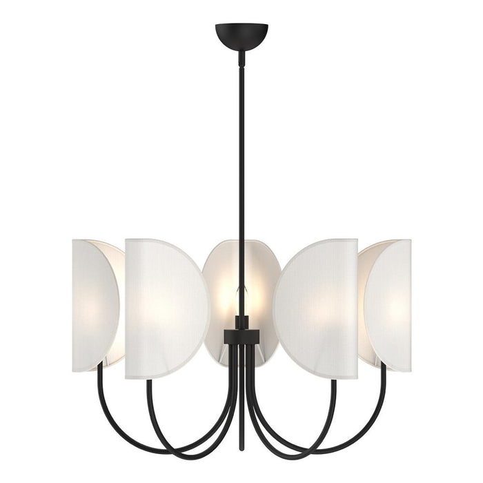 Seno 32-in Matte Black/white Cotton Fabric 5 Lights Chandeliers | CH450732MBCW
