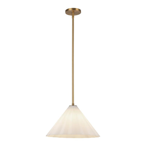 Serena 14-in Aged Brass/opal Glass 1 Light Pendant | PD451814AGOP