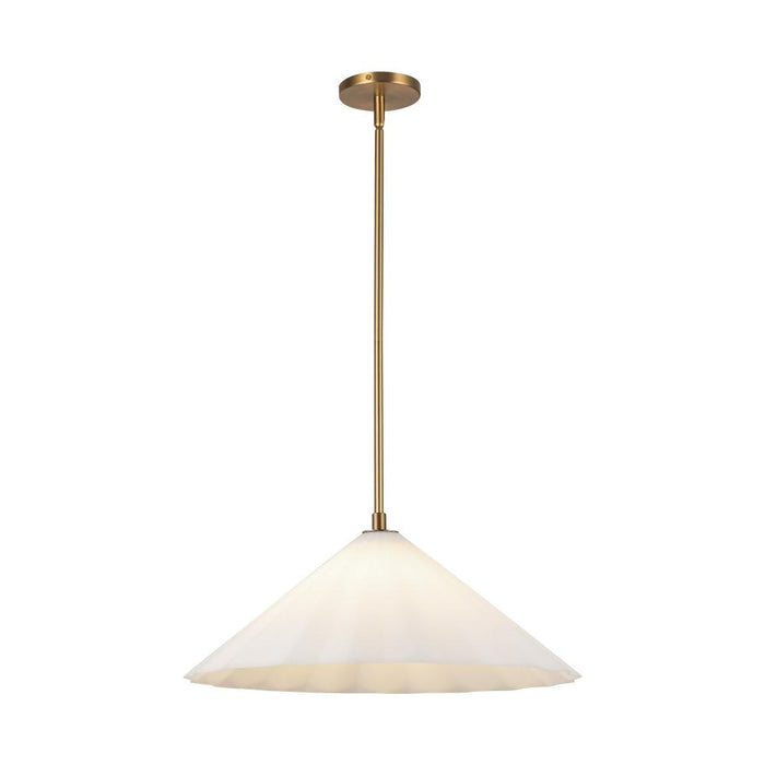 Serena 20-in Aged Brass/opal Glass 1 Light Pendant | PD451820AGOP