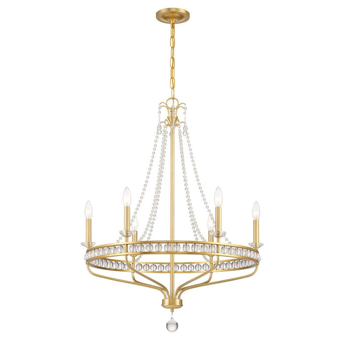 Seville 6 Light Aged Brass Chandelier | SEV-1806-AG