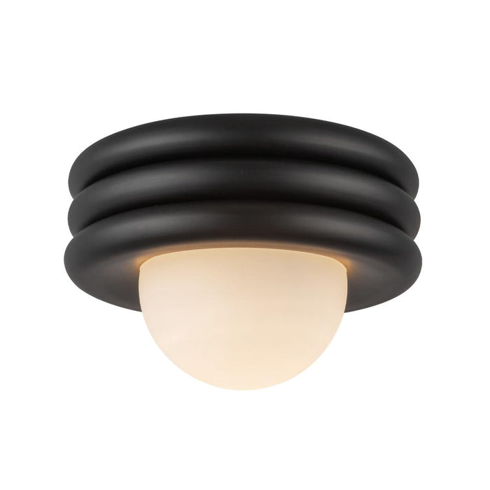 Harvey 12-in Matte Black Socket Semi-flush Mount | SF426012MB