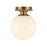 Otis 8-in Brushed Gold/glossy Opal Glass Socket Semi-flush Mount | SF430108BGGO