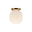 Cherise 7-in Brushed Gold/glossy Ribbed Opal Glass Socket Semi-flush Mount | SF579107BGGR