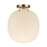 Cherise 12-in Brushed Gold/glossy Ribbed Opal Glass Socket Semi-flush Mount | SF579112BGGR