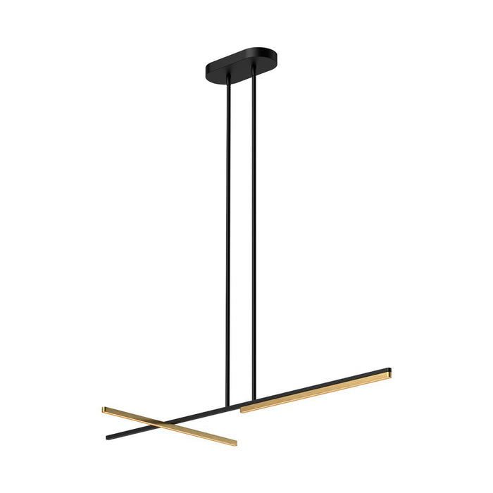 Shift 48-in Black/brushed Gold Led Linear Pendant | LP28748-BK/BG