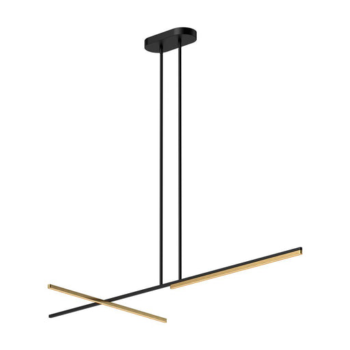Shift 60-in Black/brushed Gold Led Linear Pendant | LP28760-BK/BG