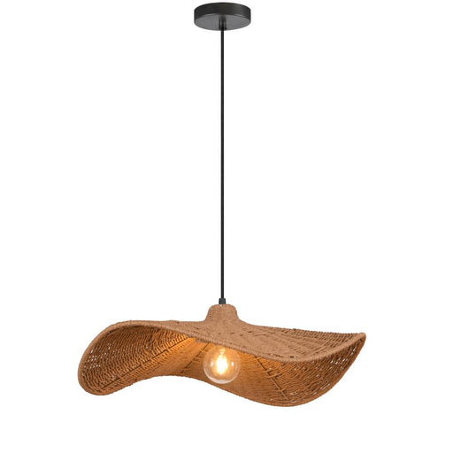 1lt Pendant, W/ Wavy Wicker Shade | SMA-241P-MB
