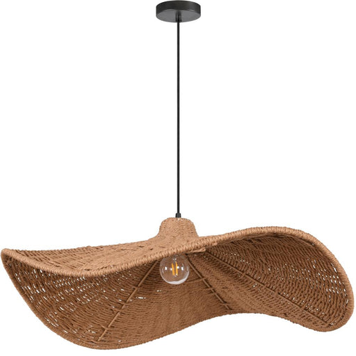 1lt Pendant, W/ Wavy Wicker Shade | SMA-401P-MB