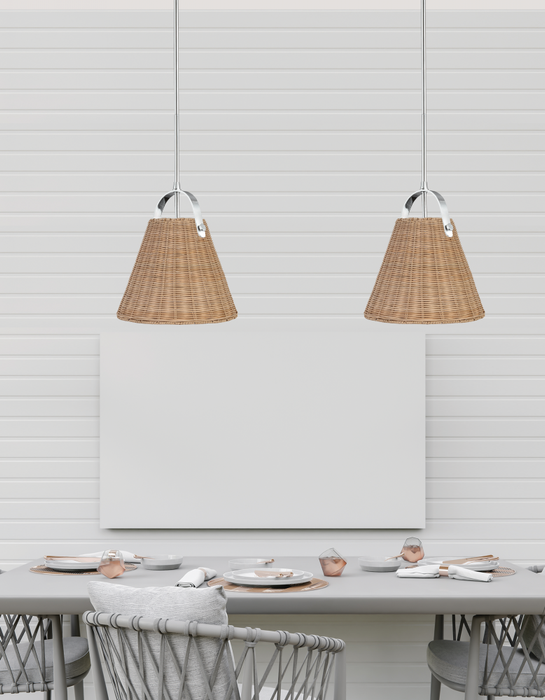 1lt Pendant, Pc W/ Wicker Shade | SND-141P-PC