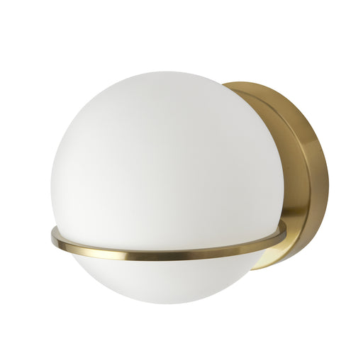 Dainolite 1 Light Halogen Wall Sconce, AGB with WH Opal Glass