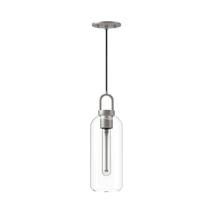 Alora Soji 5-in Brushed Nickel/Clear Glass 1 Light Pendant