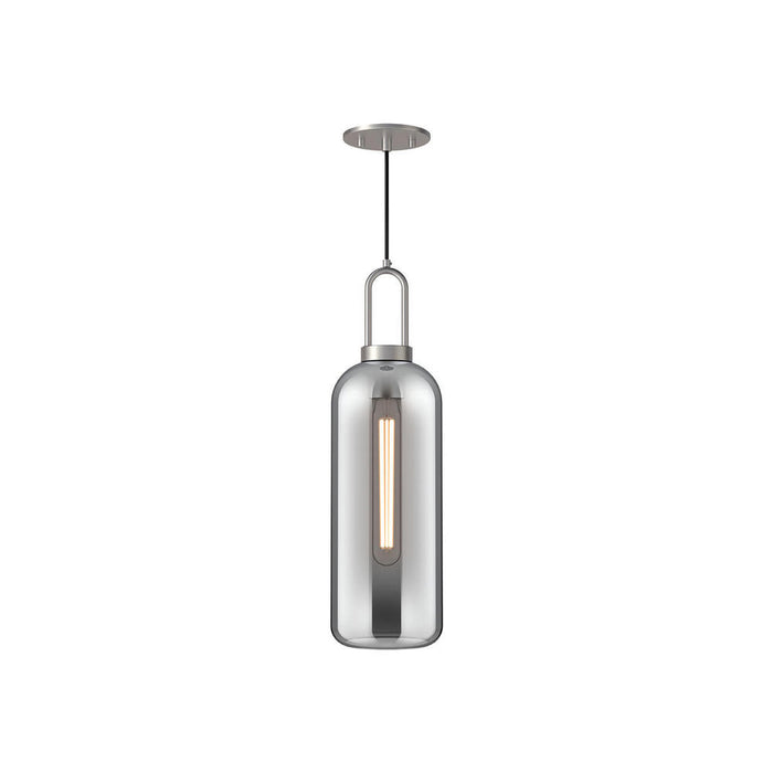 Soji 6-in Brushed Nickel/smoked Solid Glass 1 Light Pendant | PD401606BNSM