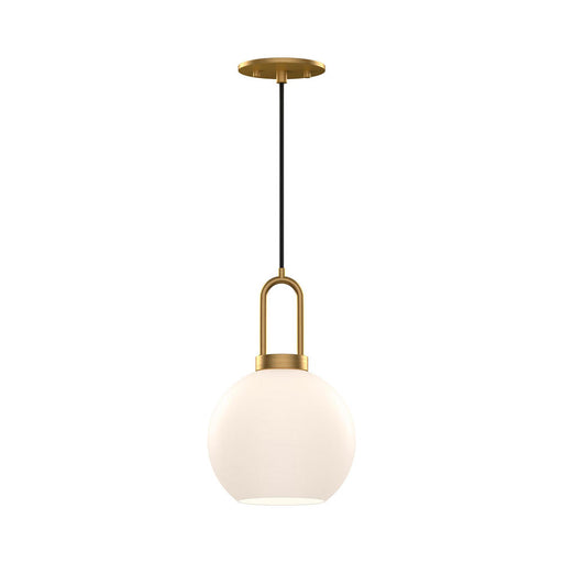 Soji 8-in Aged Gold/opal Matte Glass 1 Light Pendant | PD601608AGOP