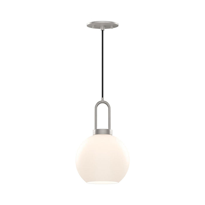 Alora Soji 8-in Brushed Nickel/Opal Matte Glass 1 Light Pendant