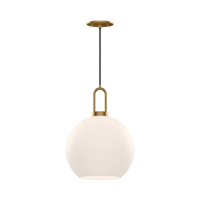 Soji 10-in Aged Gold/opal Matte Glass 1 Light Pendant | PD601710AGOP