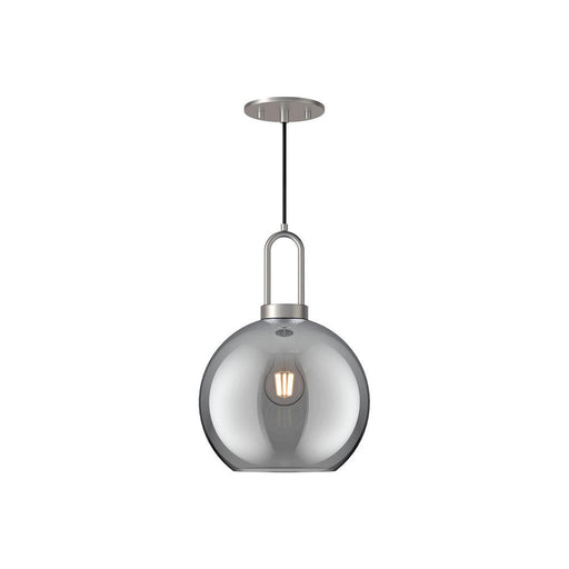 Soji 10-in Brushed Nickel/smoked Solid Glass 1 Light Pendant | PD601710BNSM