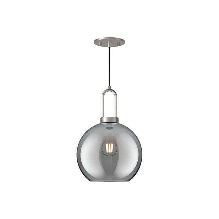 Alora Soji 10-in Brushed Nickel/Smoked Solid Glass 1 Light Pendant