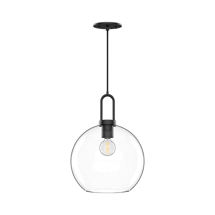Soji 10-in Clear Glass/matte Black 1 Light Pendant | PD601710MBCL