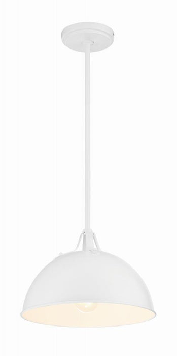 Crystorama Soto 1 Light White Mini Pendant