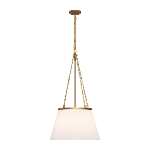 Speakeasy 18-in Aged Gold/white Linen 1 Light Pendant | PD544517AGWL
