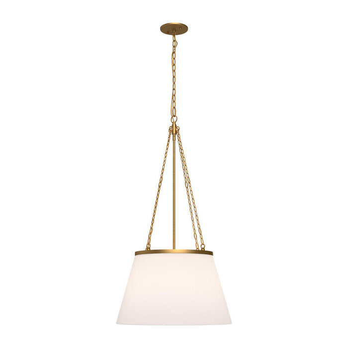 Speakeasy 18-in Aged Gold/white Linen 1 Light Pendant | PD544517AGWL