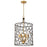Stemmons 6 Light Bronze + Antique Gold Lantern Chandelier | STM-B5106-BZ-GA