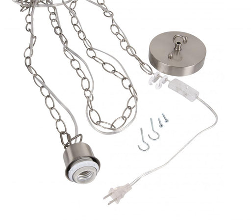 Craftmade Swag Hardware Kit 15' Silver Cord w/Socket, Chain and Canopy in Brushed Polished Nickel