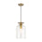 Alora Sylvia 8-in Brushed Gold/Clear Glass 1 Light Pendant