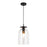 Sylvia 8-in Matte Black/clear Glass 1 Light Pendant | PD515408MBCL