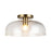 Sylvia 12-in Brushed Gold/clear Glass 1 Light Semi-flush | SF515712BGCL