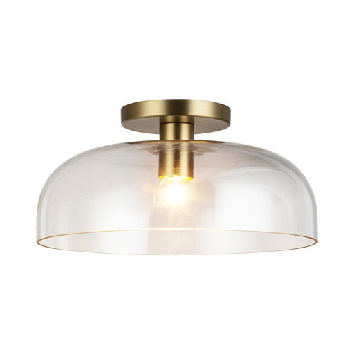 Sylvia 12-in Brushed Gold/clear Glass 1 Light Semi-flush | SF515712BGCL