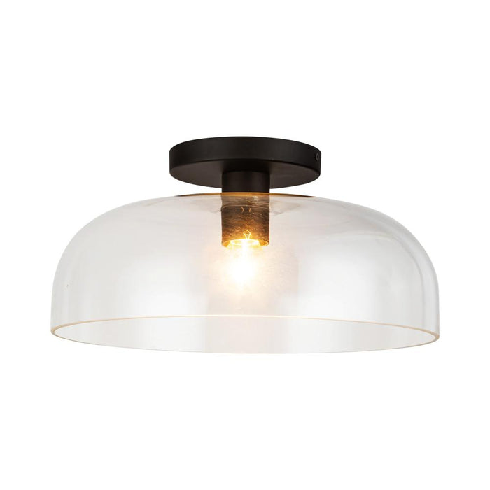 Sylvia 12-in Matte Black/clear Glass 1 Light Semi-flush | SF515712MBCL