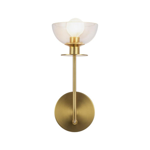 Alora Sylvia 5-in Brushed Gold/Clear Glass 1 Light Wall Vanity