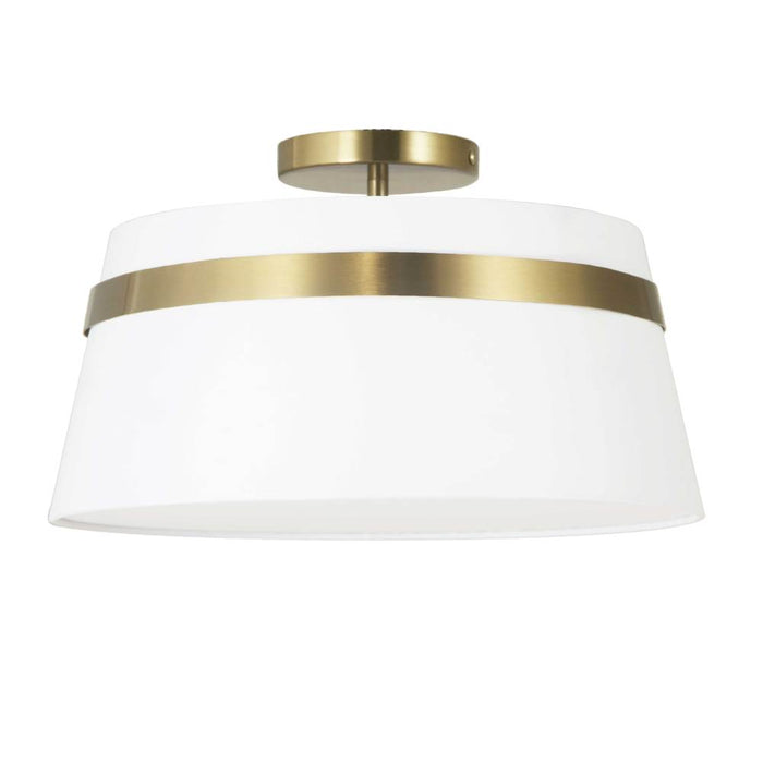  3 Light  Semi-flush Mount, Agb W/ Wh Shad | SYM-153SF-AGB-WH