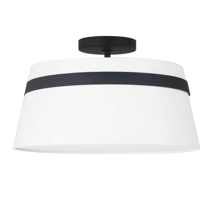  3 Light  Semi-flush Mount, Mb W/ Wh Shade | SYM-153SF-MB-WH