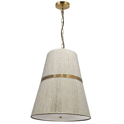 3 Light  Pendant, Agb W/ Natural Wh String Shade | SYV-183P-AGB-NAT