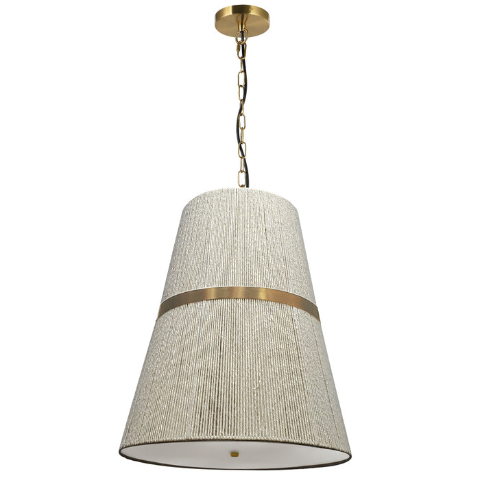  3 Light  Pendant, Agb W/ Natural Wh String Shade | SYV-183P-AGB-NAT