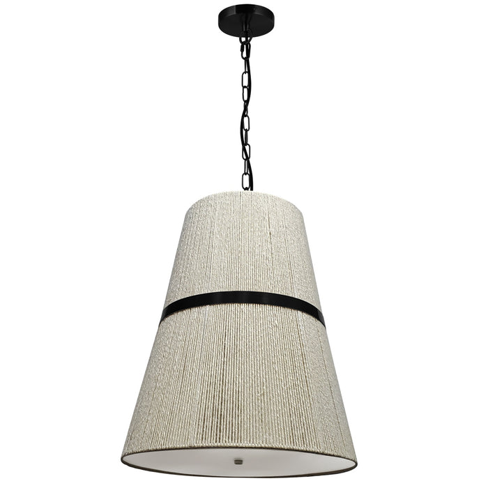  3 Light  Pendant, Mb W/ Nat String Shade | SYV-183P-MB-NAT