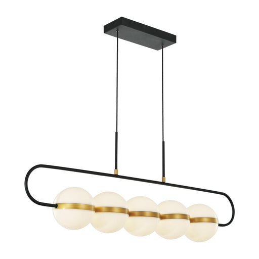Tagliato 5 Head Matte Black/brushed Gold Led Linear Pendant | LP302005MBBG