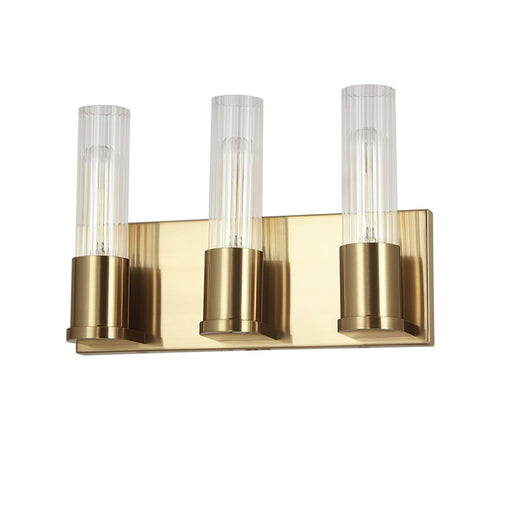  3 Light  Incandescent Vanity, Agb W/ Clr Fluted Glass | TBE-123W-AGB