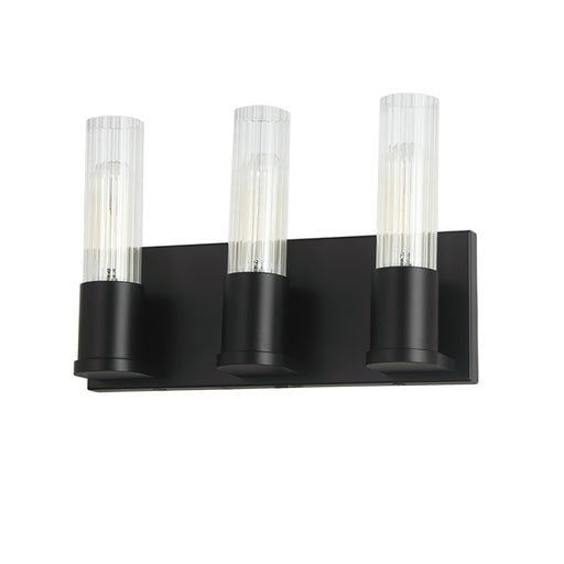  3 Light  Incandescent Vanity, Mb W/ Clr Fluted Glass | TBE-123W-MB