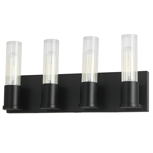  4 Light  Incandescent Vanity, Mb W/ Clr Fluted Glass | TBE-174W-MB