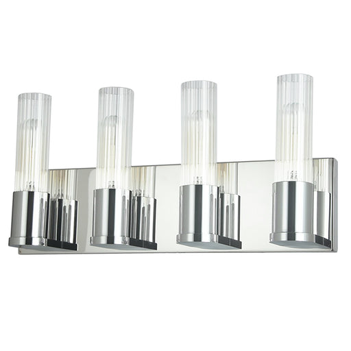  4 Light  Incandescent Vanity, Pc W/ Clr Fluted Glass | TBE-174W-PC