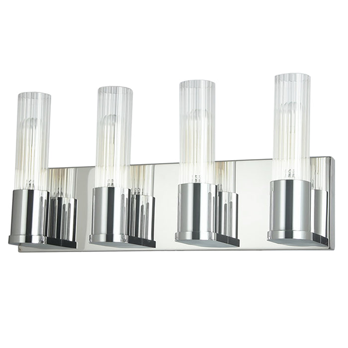  4 Light  Incandescent Vanity, Pc W/ Clr Fluted Glass | TBE-174W-PC