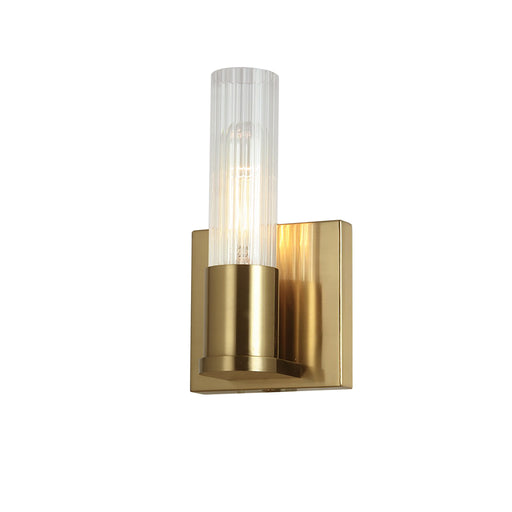 Dainolite 1 Light Incand Wall Sconce,  AGB w/ CLR Fluted Glass